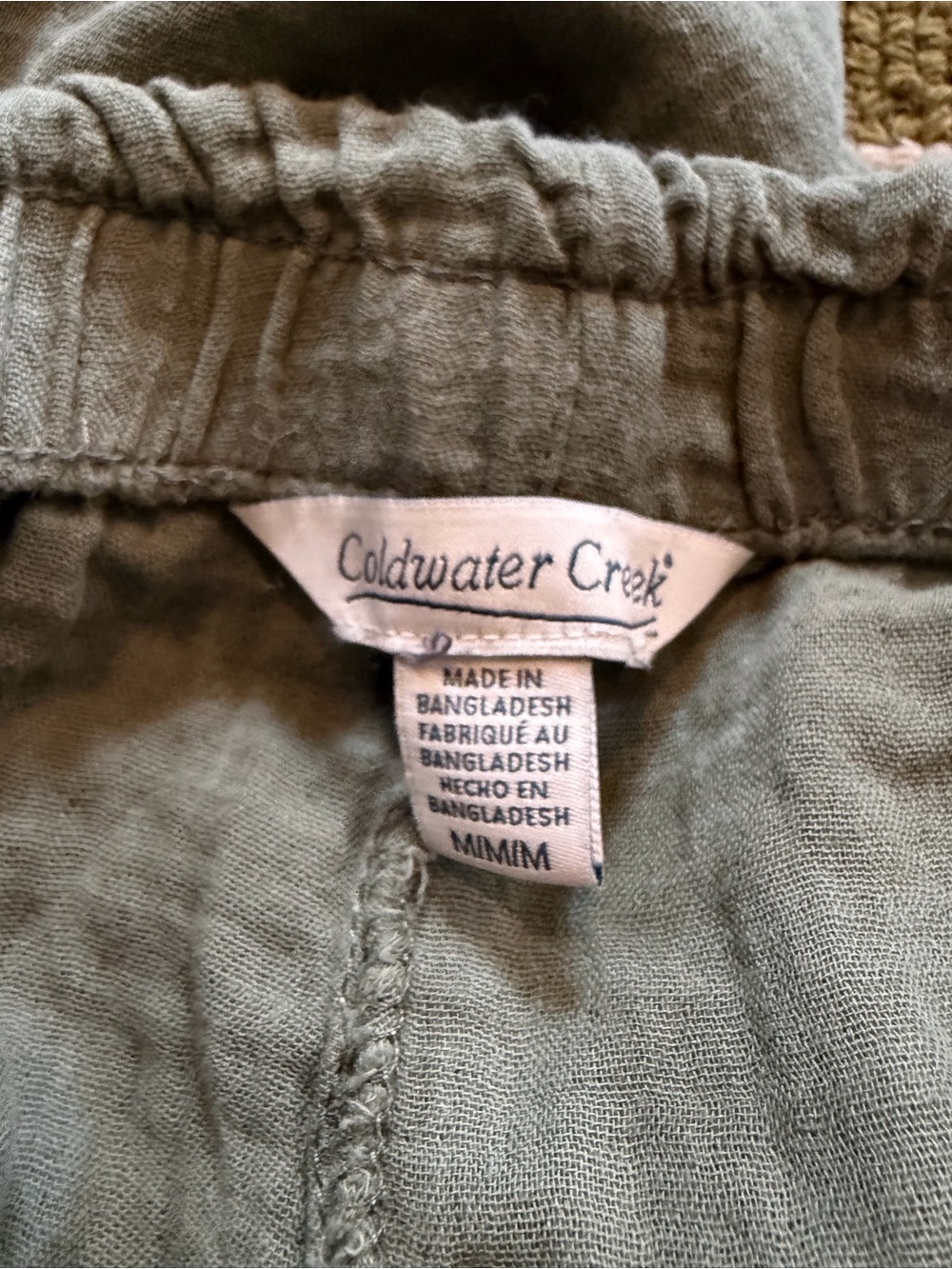 Coldwater Creek Women’s Green Gauzy 100% Cotton pants - Picture 4 of 6